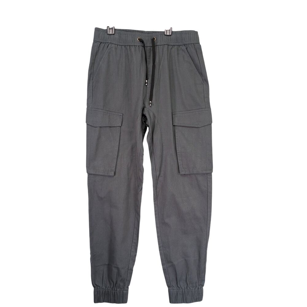 NWT Italymorn Sunrise Men's M Gray‎ Cargo Jogger Pants, Elastic Waist Gorpcore
